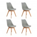 Pack 4 Sillas Tulip acolchada gris Sillas de Comedor
