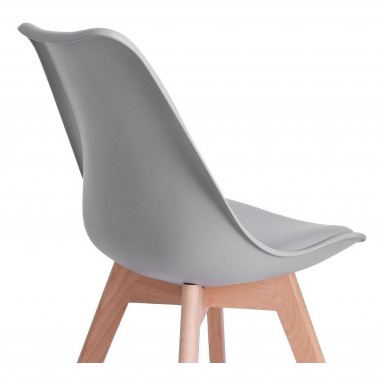 Pack 4 Sillas Tulip acolchada gris Sillas Modernas Tipo Eames DSW