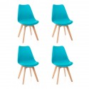 Pack 4 Sillas Eames acolchada celeste Sillas Modernas Tipo Eames DSW