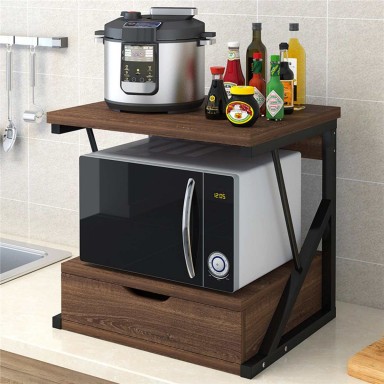 Rack microonda madera caoba Cocina