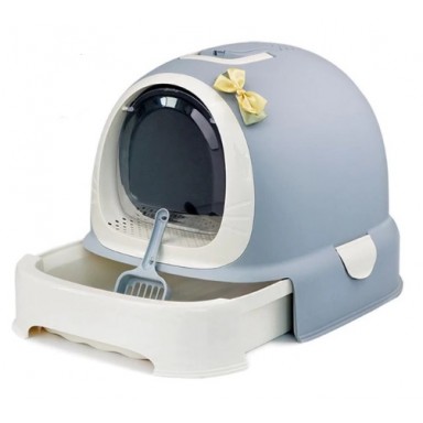 Arenero para Gato + Bandeja Inferior Azul Mascotas