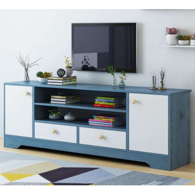 Rack Tv 2 Niveles Memphis Skyblue Racks TV