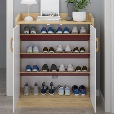 Mueble Zapatero Organizador Blanco Caramelo Muebles