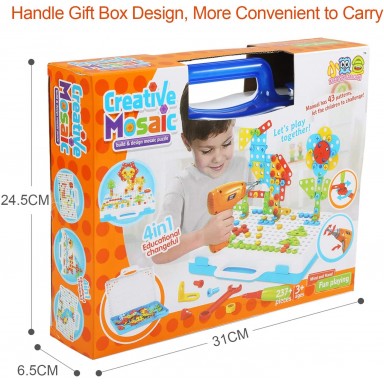 Mosaico interactivo + Herramientas Montessori. Kit 237 piezas Niños