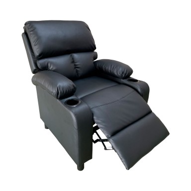Bergere reclinable Ibiza leather Negro Sofás