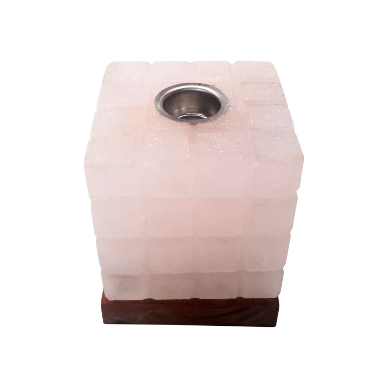 Lampara de sal aromaterapia cubo blanca Himalaya