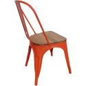 Sillas Tolix Naranja con cubierta de madera. Juego 4 unidades Sillas Modernas Tipo Eames DSW