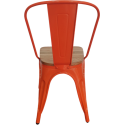Sillas Tolix Naranja con cubierta de madera. Juego 4 unidades Sillas Modernas Tipo Eames DSW