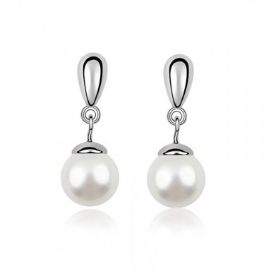 Aros de perla colgantes Belleza