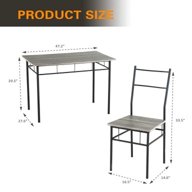 Juego de Comedor 5 Piezas Mecor Granite 3000 Mesa plegable, Mesas