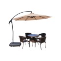 Quitasol Lateral Beige con Base Reforzada Terraza y Jardin