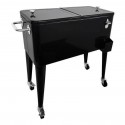 Cooler Retro Metalico 60 Litros Negro Hogar