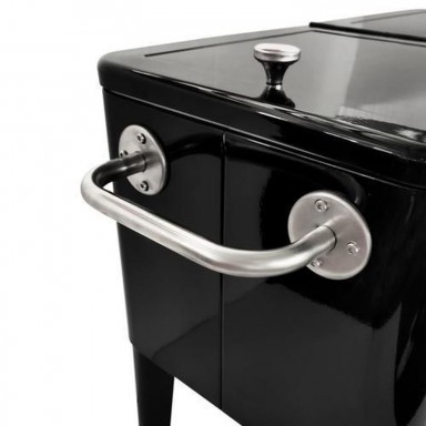 Cooler Retro Metalico 60 Litros Negro Hogar