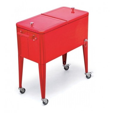 Cooler Retro Vintage 60L ROJO Terraza y Jardin