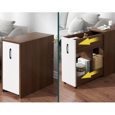 Mueble lateral con cajon Caoba LFS015 Mesa plegable, Mesas