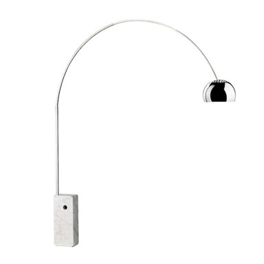 Lampara de pie arco de metal y base de marmol Iluminación