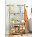 Rack zapatero de bamboo con perchas Zapateros