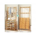 Rack zapatero de bamboo con perchas Zapateros