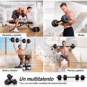 Set Mancuernas con Barra Ajustable 20Kg Deporte