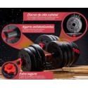 Set Mancuernas con Barra Ajustable 20Kg Deporte