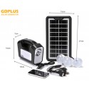 Kit Linterna Solar + 3 Ampolletas + Panel Iluminación