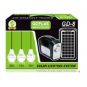 Kit Linterna Solar + 3 Ampolletas + Panel Iluminación