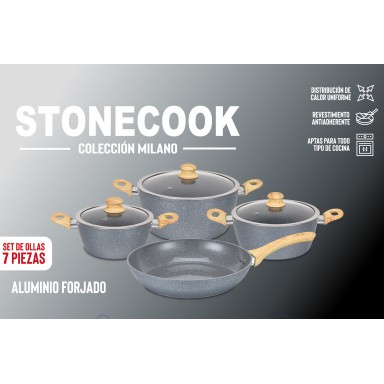 Juego de bateria Stonecook Milano 7 piezas Cocina