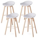 Pack de 4 Taburetes Nordico Blancos Sillas Modernas Tipo Eames DSW