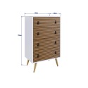 Comoda Amber 4 cajones Blanco café Muebles