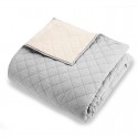 Quilt Velvet Termico Sherpa GREY King Cubrecamas y Quilts