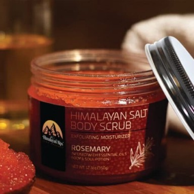Crema Exfoliante de sal del Himalaya con aceite esencial de Romero Himalaya