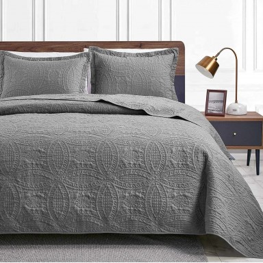 Quilt Grey Classic KING Cubrecamas y Quilts