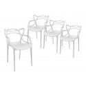 Pack 4 Sillas Master Blancas Sillas Modernas Tipo Eames DSW