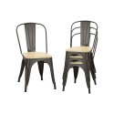 Sillas Tolix OAK Metal. Pack 4 Unidades Sillas Modernas Tipo Eames DSW