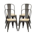 Sillas Tolix OAK Metal. Pack 4 Unidades Sillas Modernas Tipo Eames DSW