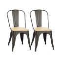 Sillas Tolix OAK Metal. Pack 2 Unidades Sillas Modernas Tipo Eames DSW