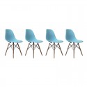 Sillas Eames DSW. Juego 4 Sillas Color Celeste Sillas Modernas Tipo Eames DSW