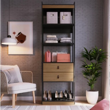 Closet Organizador abierto Amber Negro Muebles