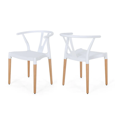 Pack 4 Sillas Wishbone Blanca Inicio