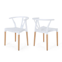 Pack 4 Sillas Wishbone Blanca Inicio