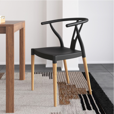 Pack 2 Sillas Wishbone Negra Sillas Modernas Tipo Eames DSW