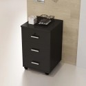Gabinete para oficina 3 cajones con llave negro Escritorios