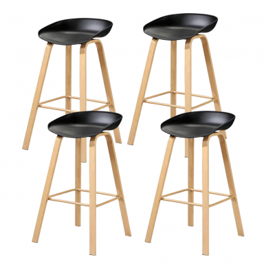 Pack de 4 Taburetes Nordico Negros Sillas Bar