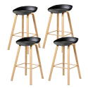 Pack de 4 Taburetes Nordico Negros Sillas Bar