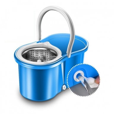 Mopa giratoria 360° con canasto de acero inoxidable Hogar