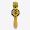 Microfono karaoke TWS RGB dorado Inicio