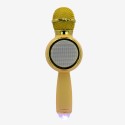 Microfono karaoke TWS RGB dorado Inicio