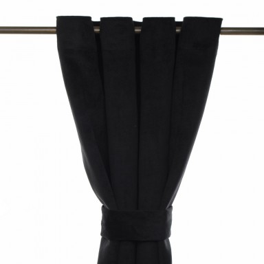 Cortina argollas Felpa New Velvet 140x220 Black Cortinas