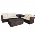 Juego de Terraza Rattan 5 Asientos Adaptable Terraza y Jardin