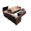 Juego de Terraza Rattan 5 Asientos Adaptable Terraza y Jardin